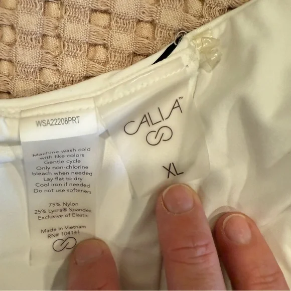 Calia Striped Cream and Black Swim Top - Picture 6 of 7